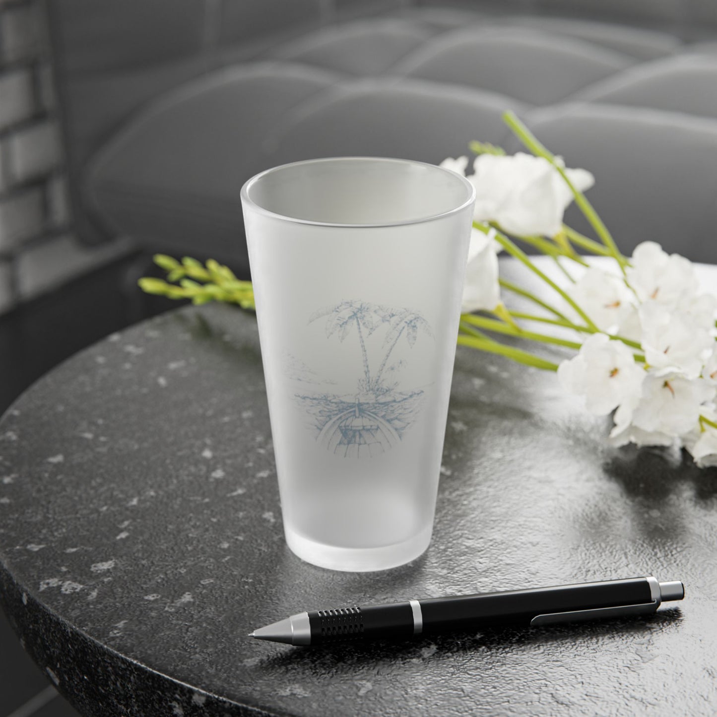 Frosted Pint Glass 16oz