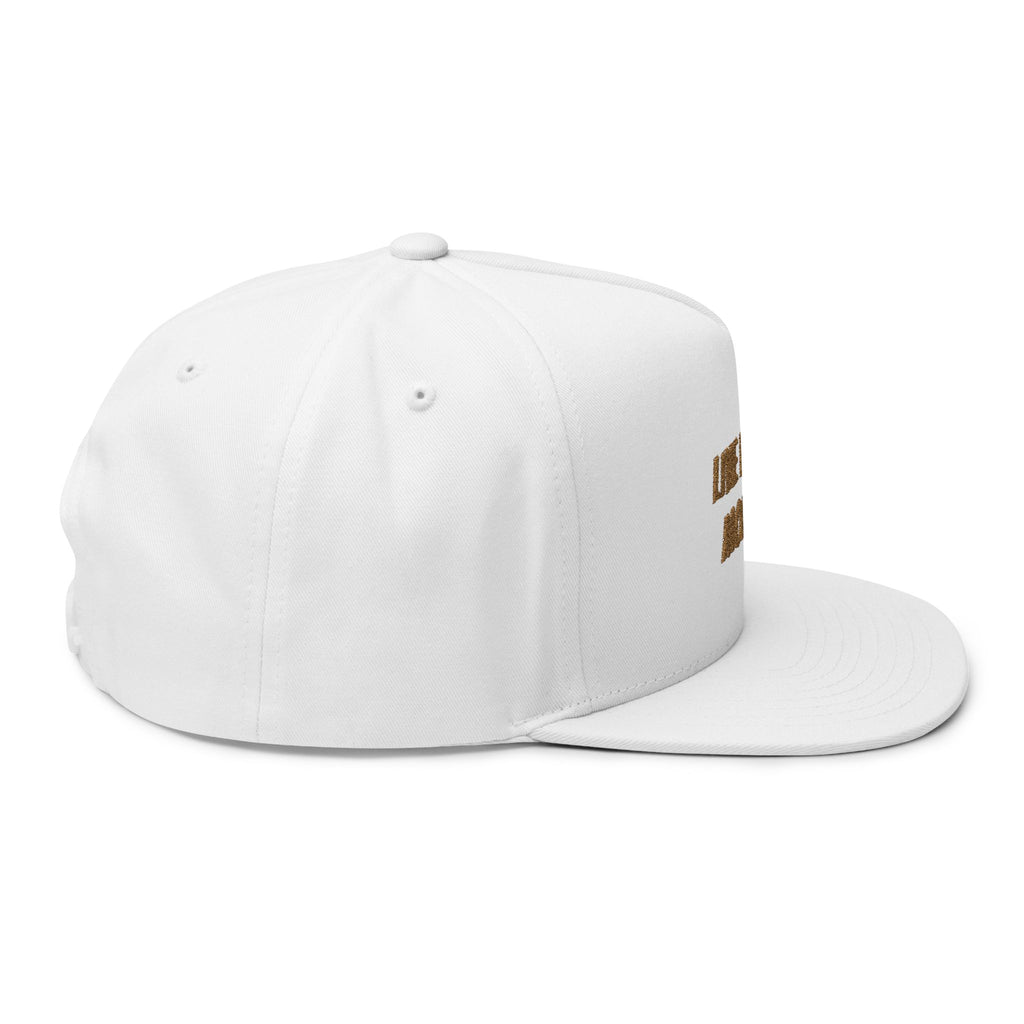 Live In The Moment Embroidered Flat Bill Cap