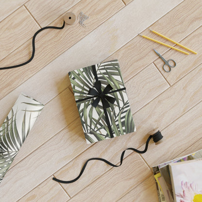 Tropical Green Palm Leaves Gift Wrapping Paper Rolls, 1pc