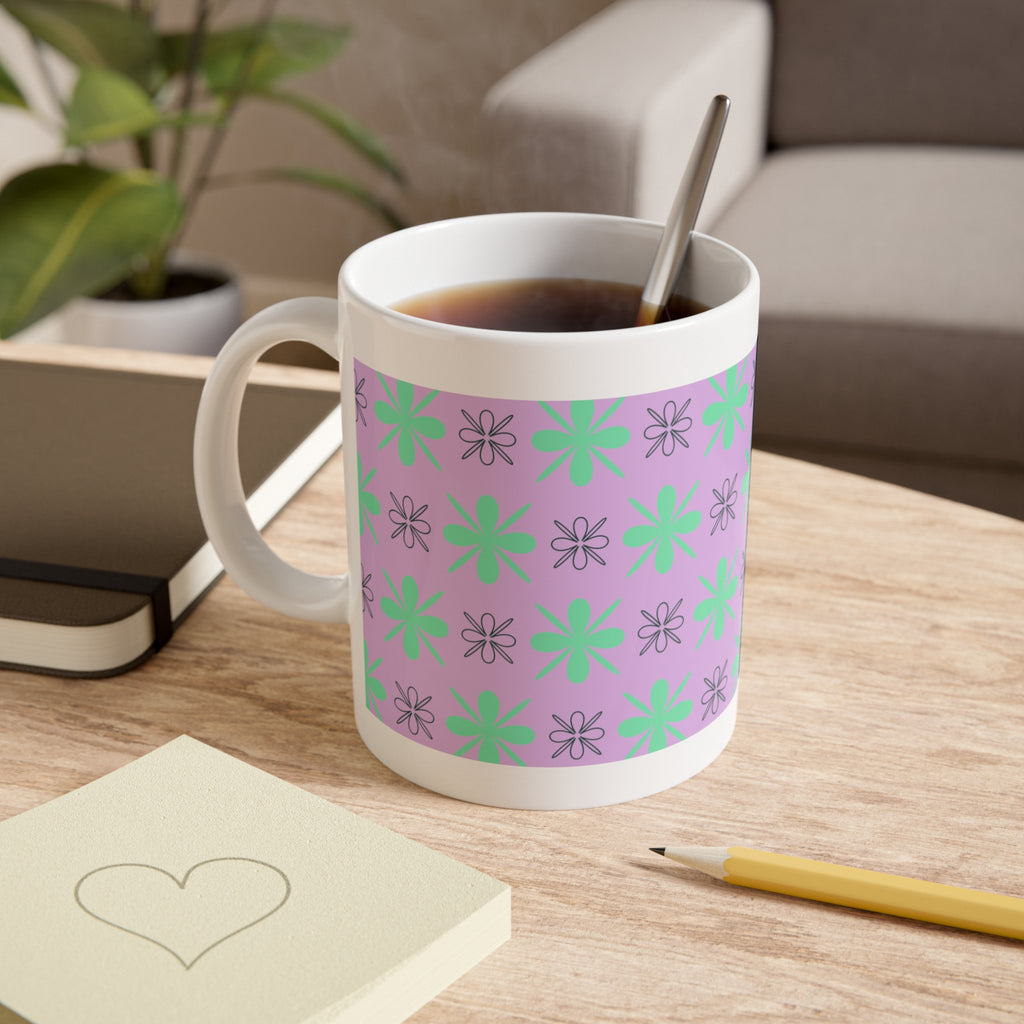 Swee-tea Ceramic Mug — Retro Floral Pattern 11oz