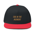 Live In The Moment Embroidered Flat Bill Cap