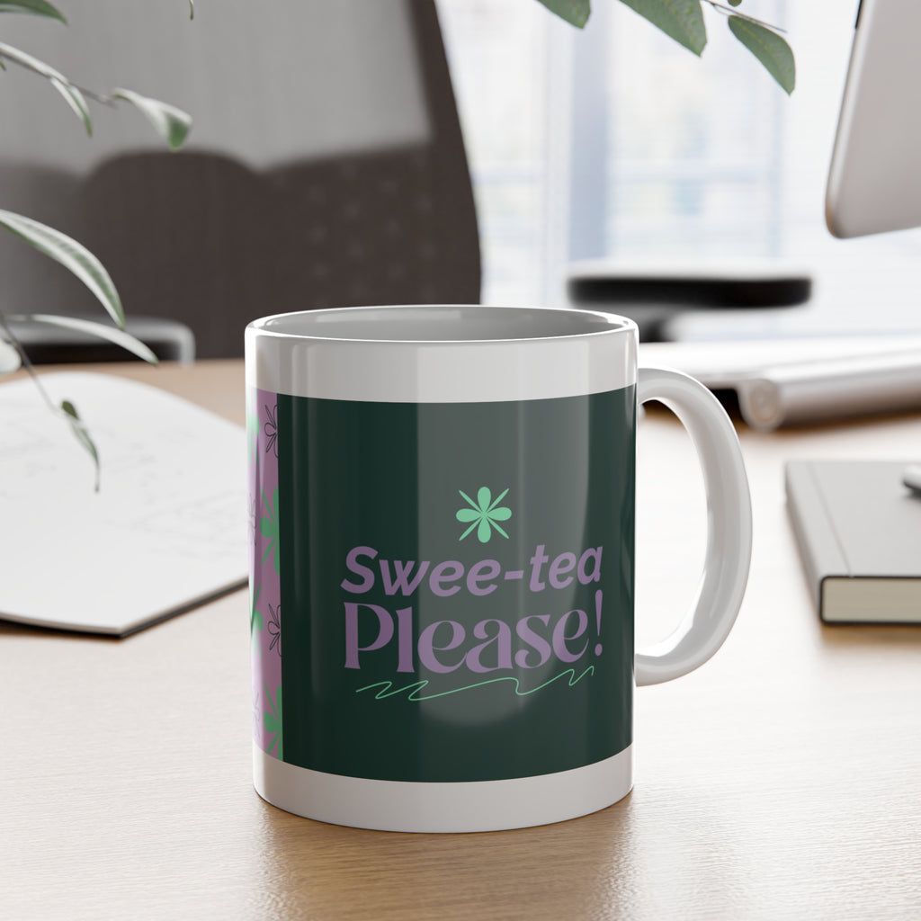 Swee-tea Ceramic Mug — Retro Floral Pattern 11oz