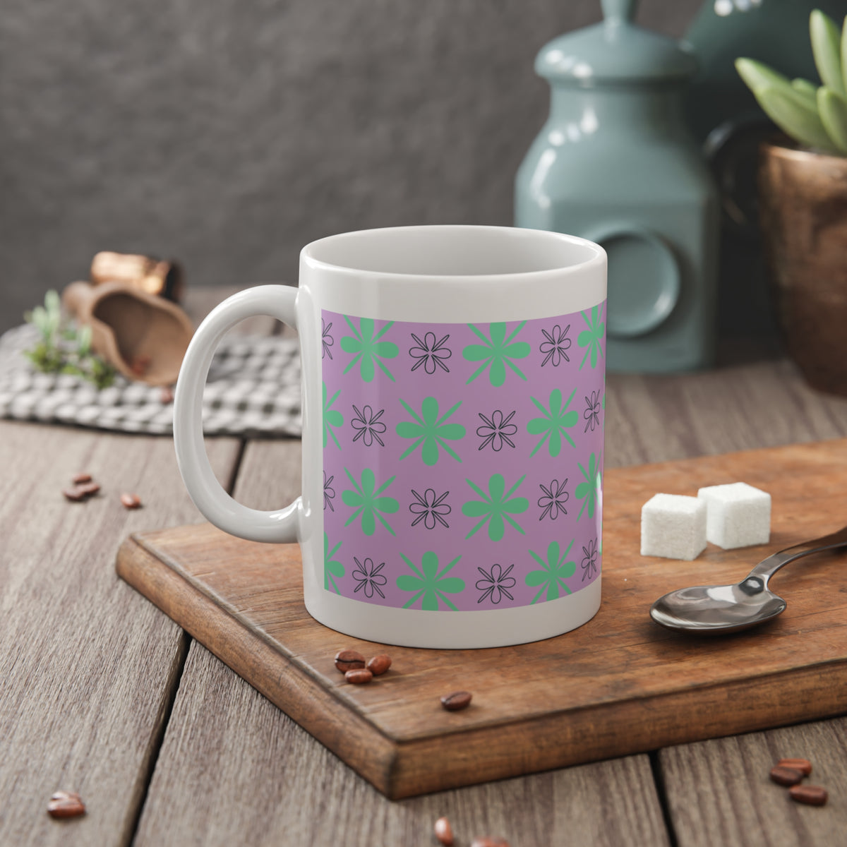 Swee-tea Ceramic Mug — Retro Floral Pattern 11oz