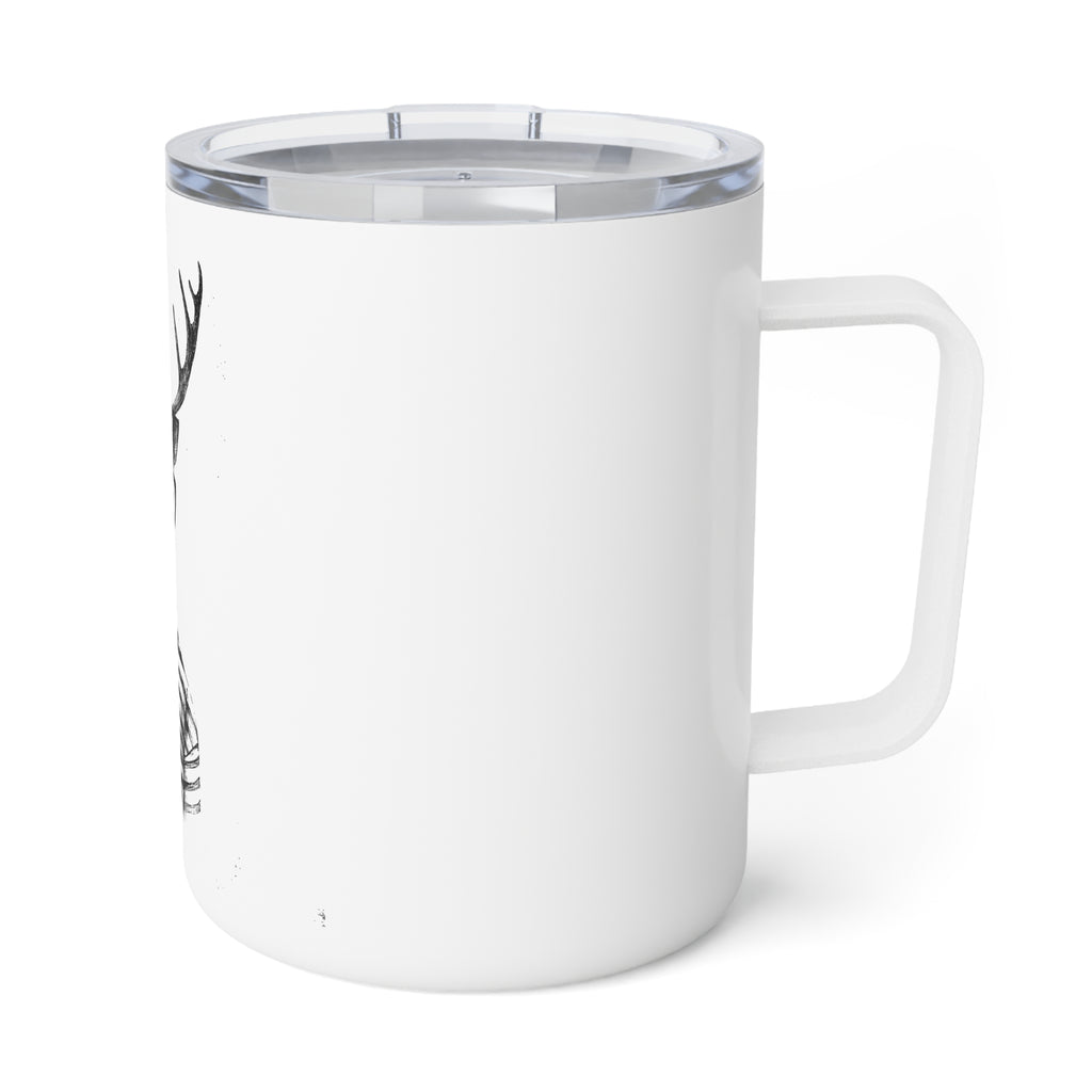 Deer Hipster 10oz Insulated Coffee Mug — Portable Travel Mug