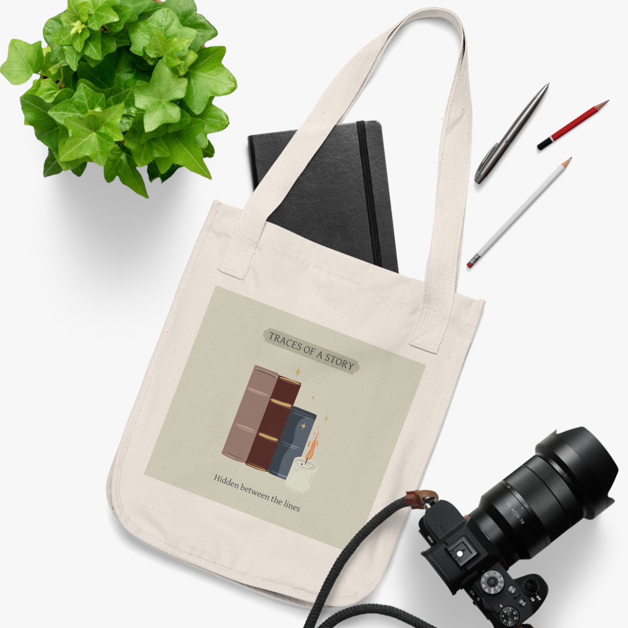 Canvas Tote — 'Traces of a Story' Book Lover Tote Bag
