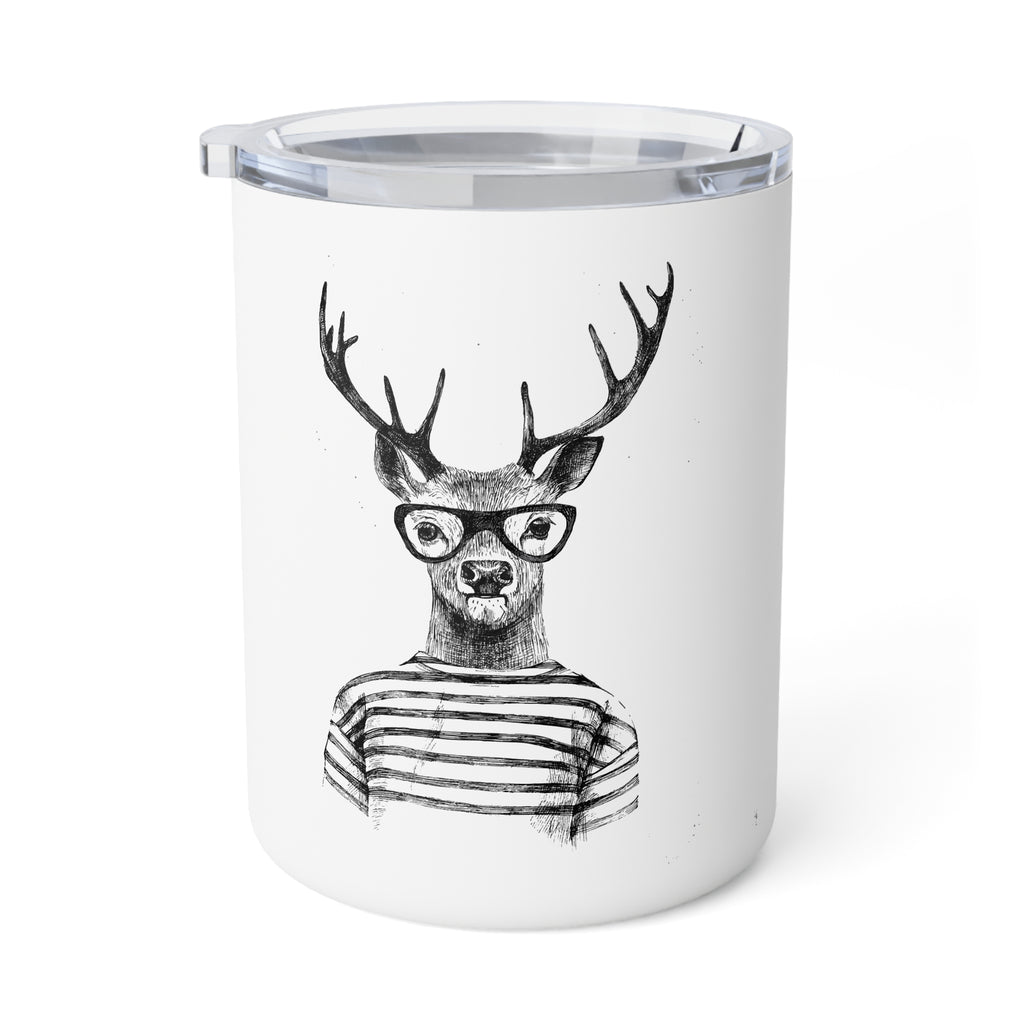 Deer Hipster 10oz Insulated Coffee Mug — Portable Travel Mug