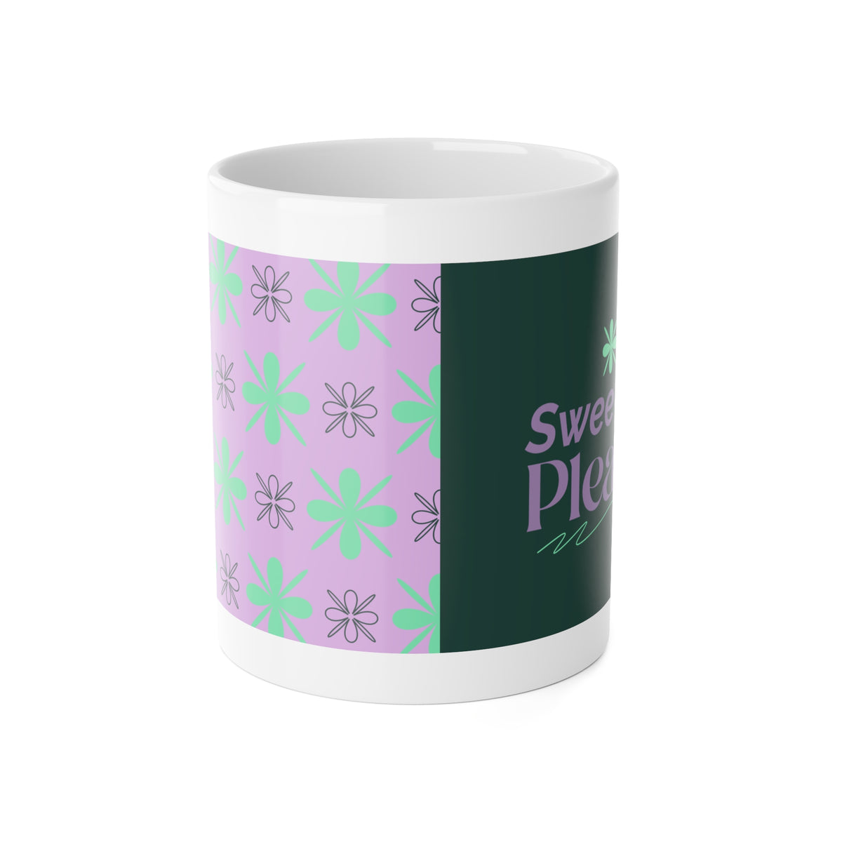 Swee-tea Ceramic Mug — Retro Floral Pattern 11oz