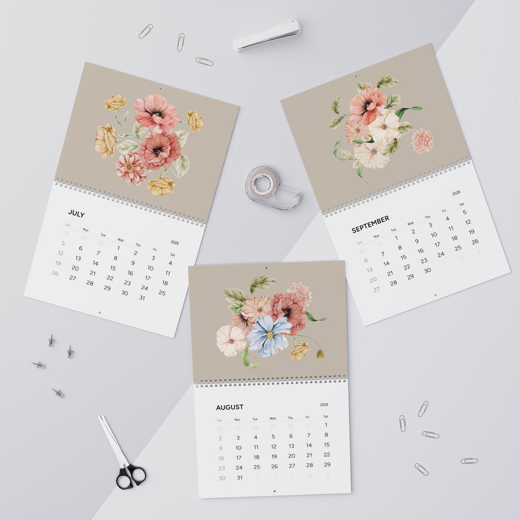 Floral Wall Calendar 2026 - Monthly Planner